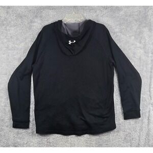 Under Armour Mens Full Zip Hoodie Black Loose Fit Jacket Large LG Athletic Gym